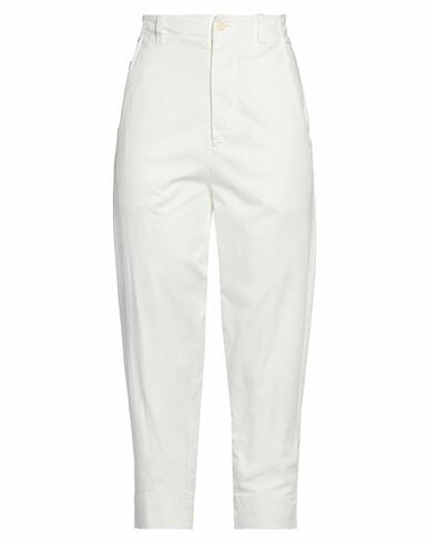 Virna Drò Woman Pants Ivory Cotton, Elastane Cover