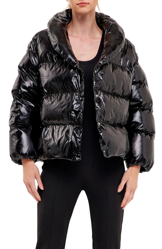 Endless Rose Belted Puffer Jacket in Black Cover