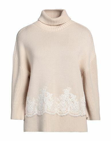 Ermanno Firenze Woman Turtleneck Cream Wool, Polyester, Polyamide, Mohair wool, Alpaca wool Cover