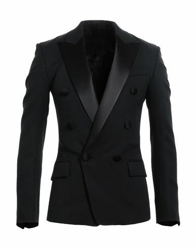 Balmain Man Blazer Black Wool, Elastane, Polyester, Silk Cover