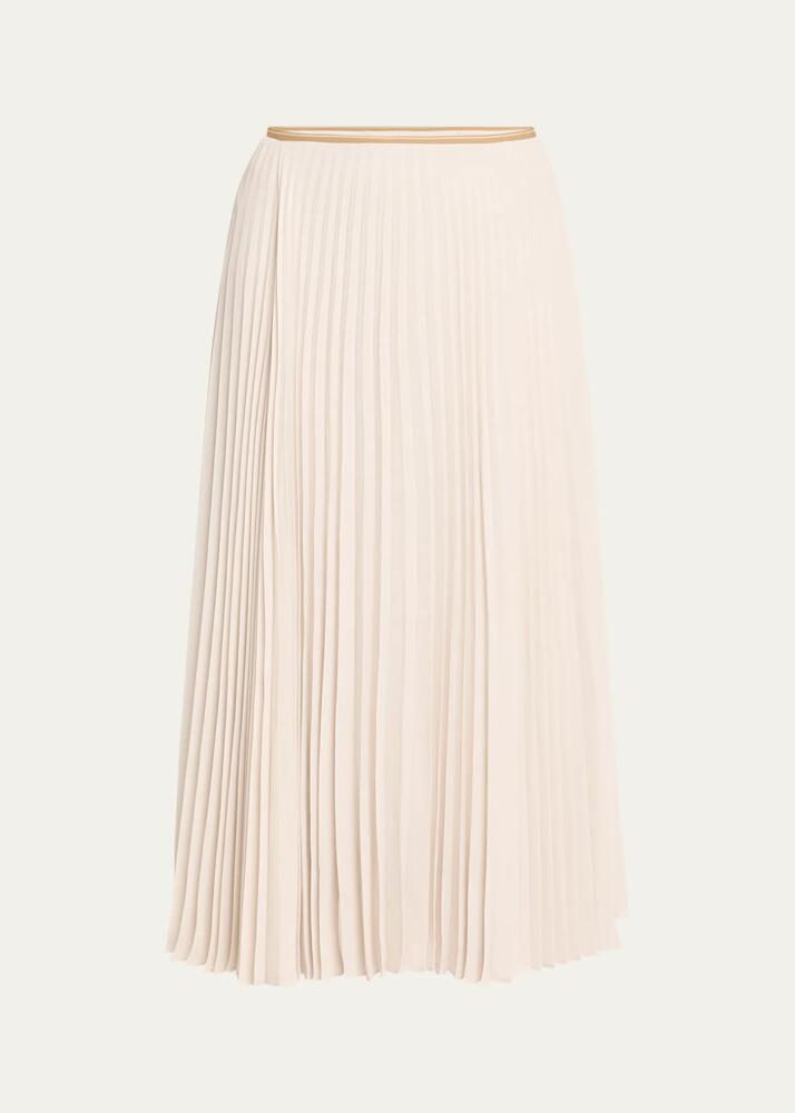 Vince Draped Pleated Midi Skirt Cover