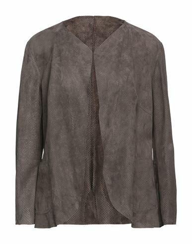 Salvatore Santoro Woman Blazer Steel grey Ovine leather Cover