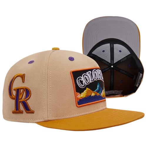 Pro Standard Pro Standard Rockies Homage to Home Wool Snapback - Adult Khaki/Wheat Cover