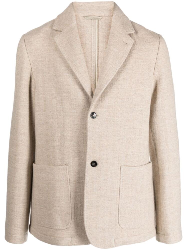 Officine Generale virgin wool single-breasted blazer - Neutrals Cover