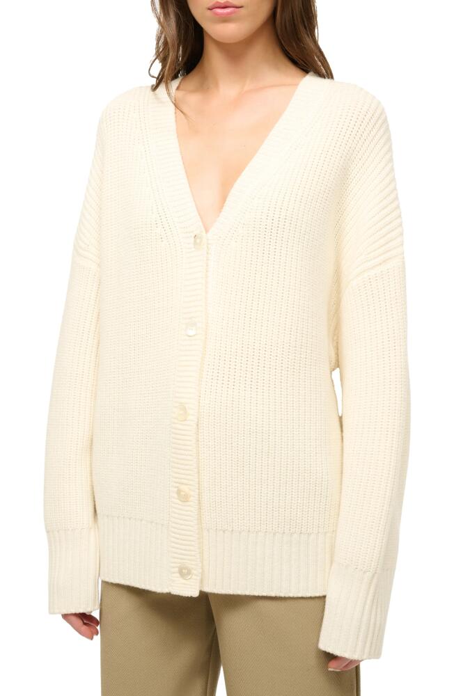 STAUD Matilda Wool Blend Cardigan in Ivory Cover