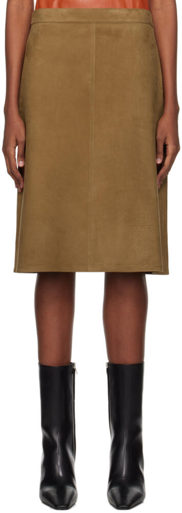 Ferragamo Brown A-Line Midi Skirt Cover