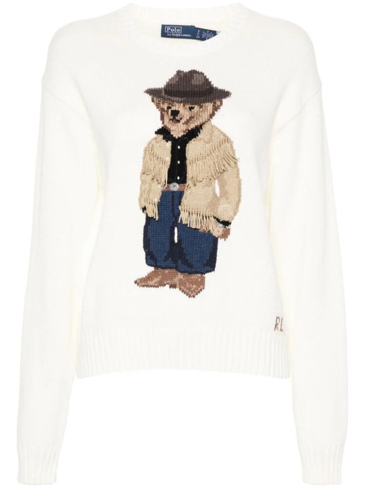 Polo Ralph Lauren Polo Bear intarsia-knit jumper - White Cover