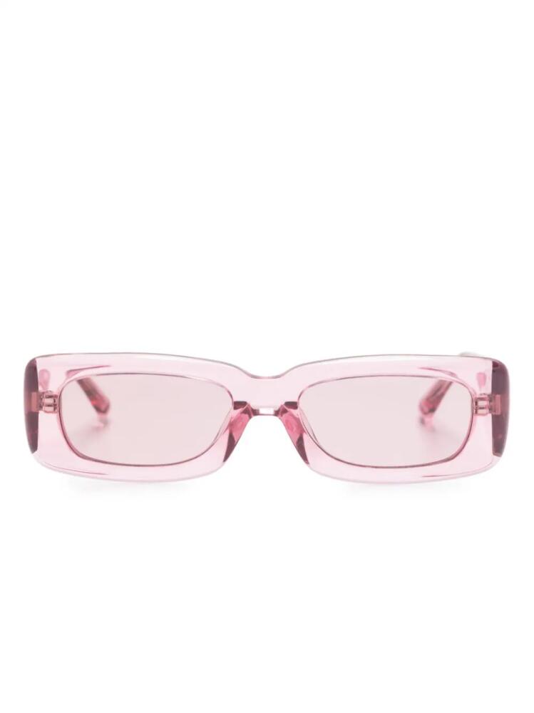 Linda Farrow x The Attico Mini Marfa rectangle-frame sunglasses - Pink Cover