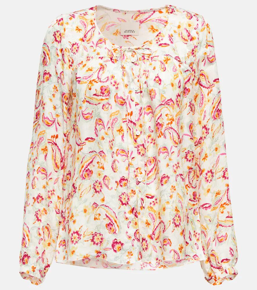 Isabel Marant Prian printed silk-blend blouse Cover