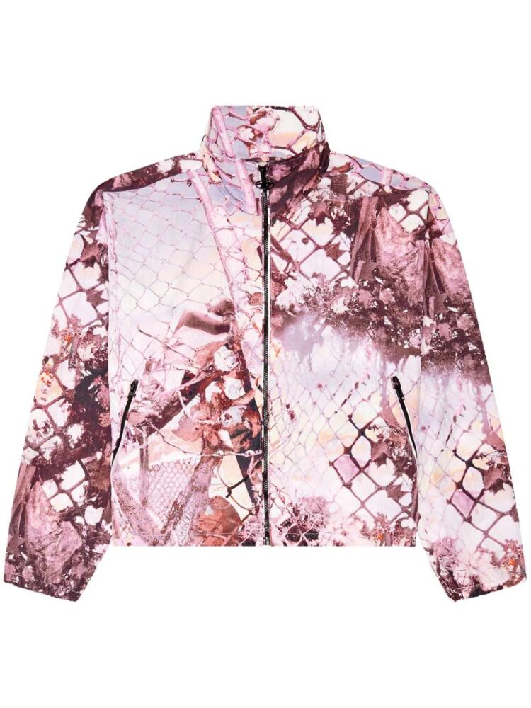 Diesel G-Windor-N1 snakeskin-print jacket - Pink Cover