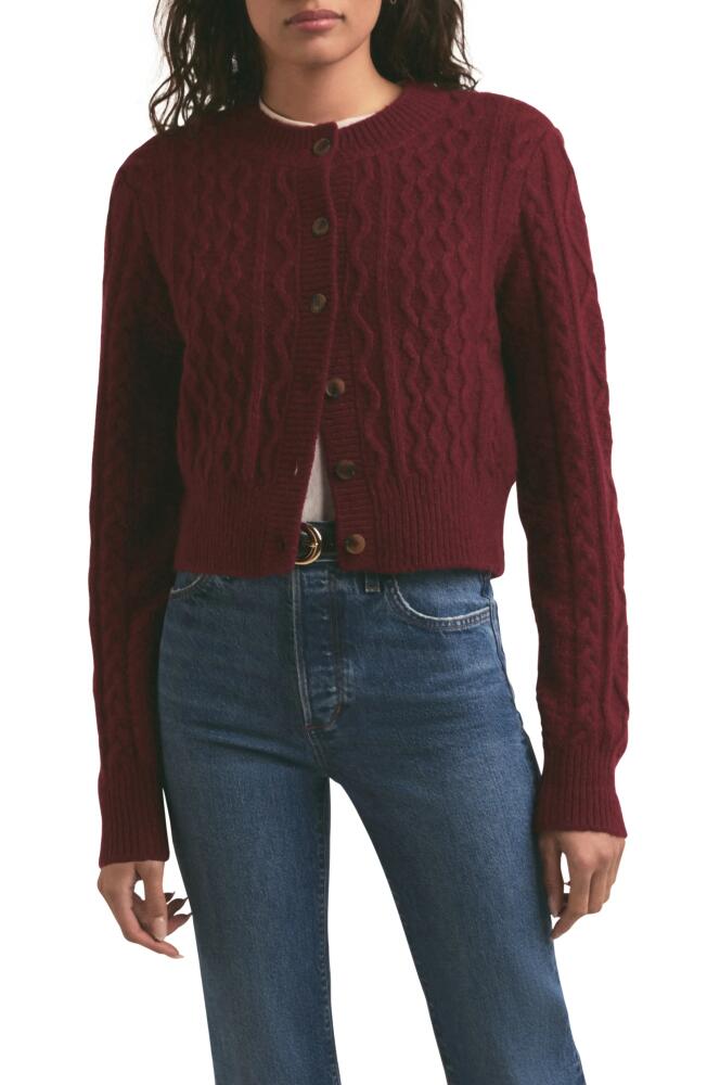 Favorite Daughter Wool & Cashmere Blend Cable Cardigan in Vineyard Cover