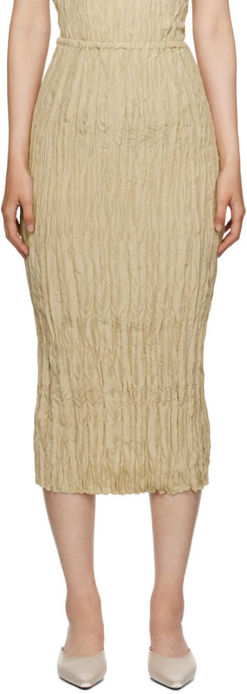 TOTEME Beige Crinkled Midi Skirt Cover