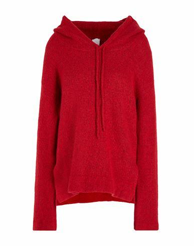 8 By Yoox Brushed Boxy Fit Hoodie Woman Sweater Red Recycled polyamide, Viscose, Wool, Elastane Cover