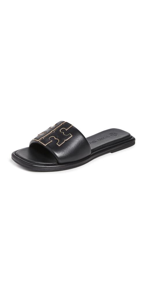 Tory Burch Double T Sport Slides Perfect Black/Gold Cover