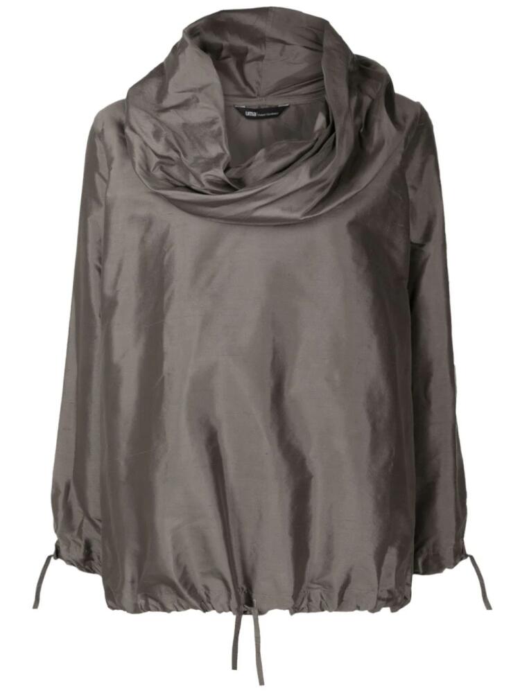 Uma | Raquel Davidowicz cowl-neck silk blouse - Grey Cover