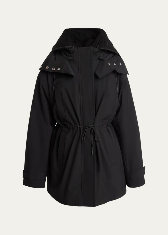 Proenza Schouler Wilder Fleece-Lined Stretch Nylon Parka Jacket Cover