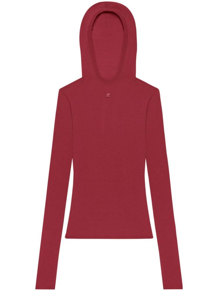 Courrèges light-knit hoodie - Red Cover