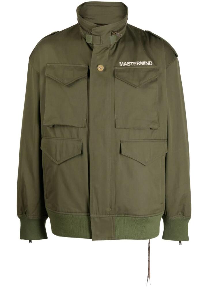 Mastermind Japan logo-print zip-detail jacket - Green Cover