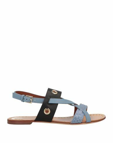 Trussardi Woman Sandals Pastel blue Calfskin Cover