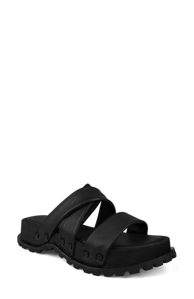 Artisan Crafted By Zigi Elixa Platform Sandal in Black Leather Cover