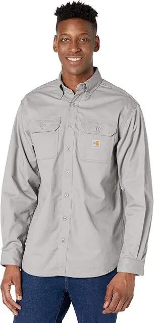 Carhartt Flame-Resistant (FR) Classic Twill Shirt (Gray) Men's Short Sleeve Button Up Cover