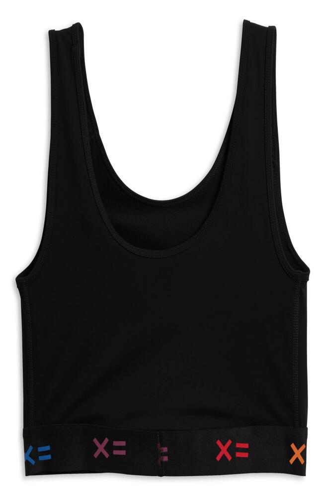 TomboyX Racerback Compression Top in Black X Rainbow Cover