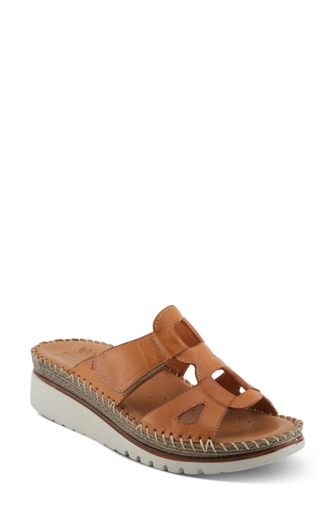 Spring Step Montera Platform Slide Sandal in Camel Cover