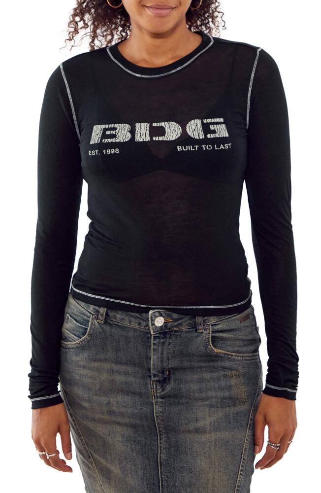 BDG Urban Outfitters Stencil Logo Long Sleeve Graphic T-Shirt in Black Cover