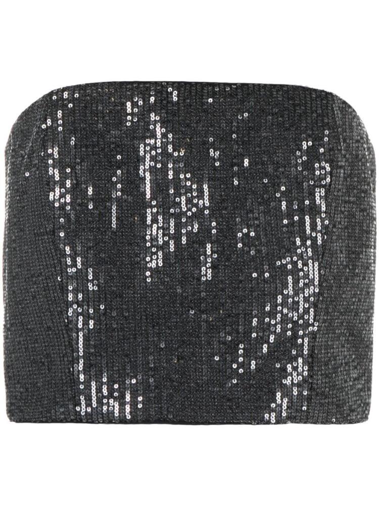 ROTATE BIRGER CHRISTENSEN sequin-embellished strapless crop top - Black Cover