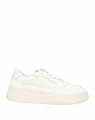 Guess Man Sneakers White Leather Cover