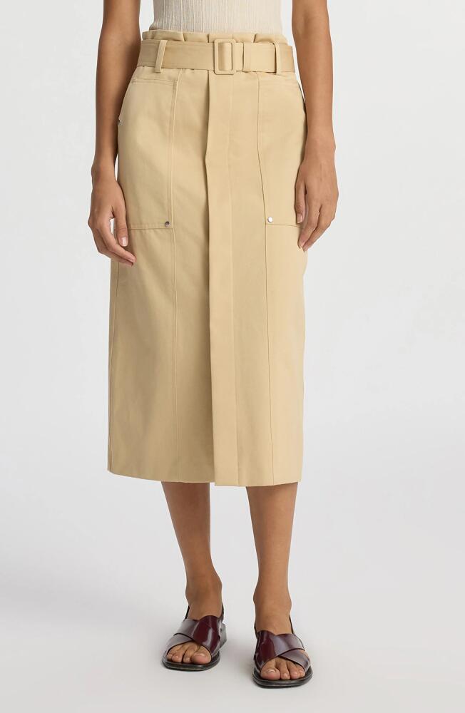 A. L.C. Maia Belted Cotton Midi Skirt in Latte Cover