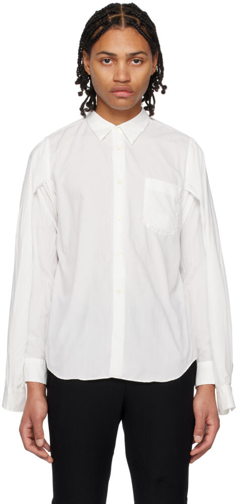 Black Comme des Garçons White Double Sleeve Shirt Cover