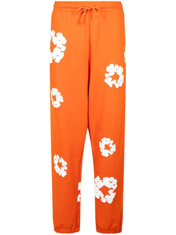 Denim Tears Cotton Wreath-print track pants - Orange Cover