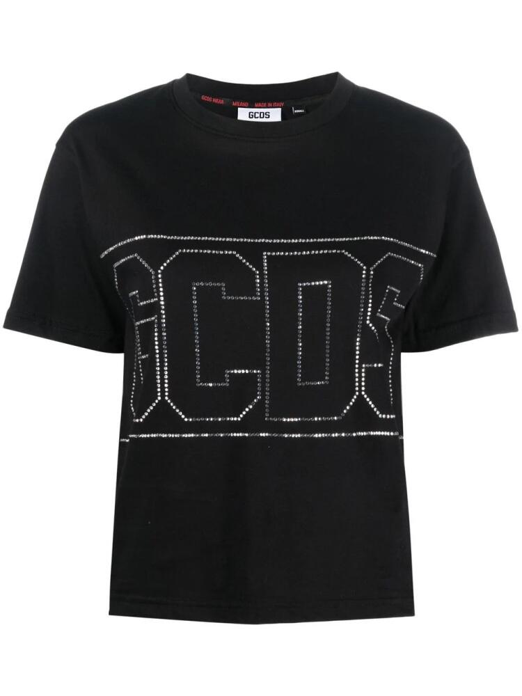 GCDS studded-logo crop T-shirt - Black Cover