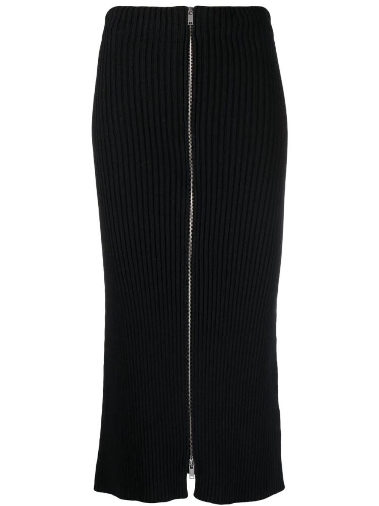 Jil Sander ribbed-knit cotton pencil skirt - Black Cover