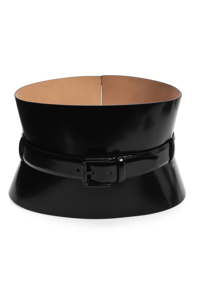 Max Mara Bustier 175 Leather Belt in Black Cover