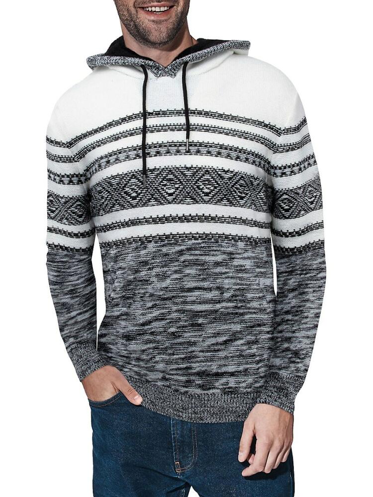 X Ray Men's Marled Hooded Sweater - Black Combo Cover