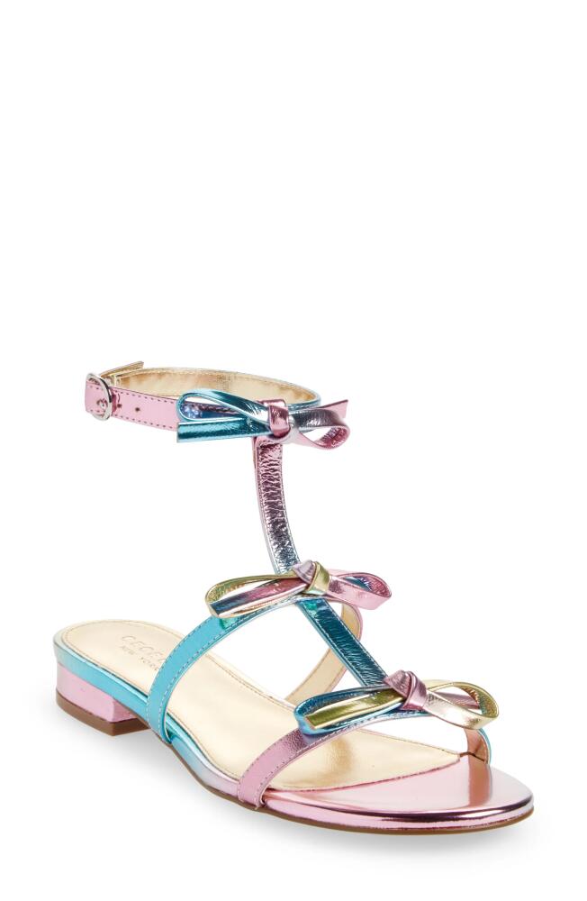 Cecelia New York Anna Strappy Sandal in Blue Multi Rainbow Cover