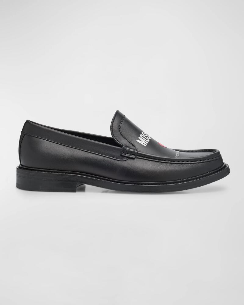 Moschino Men's In Love We Trust Calfskin Loafers Cover