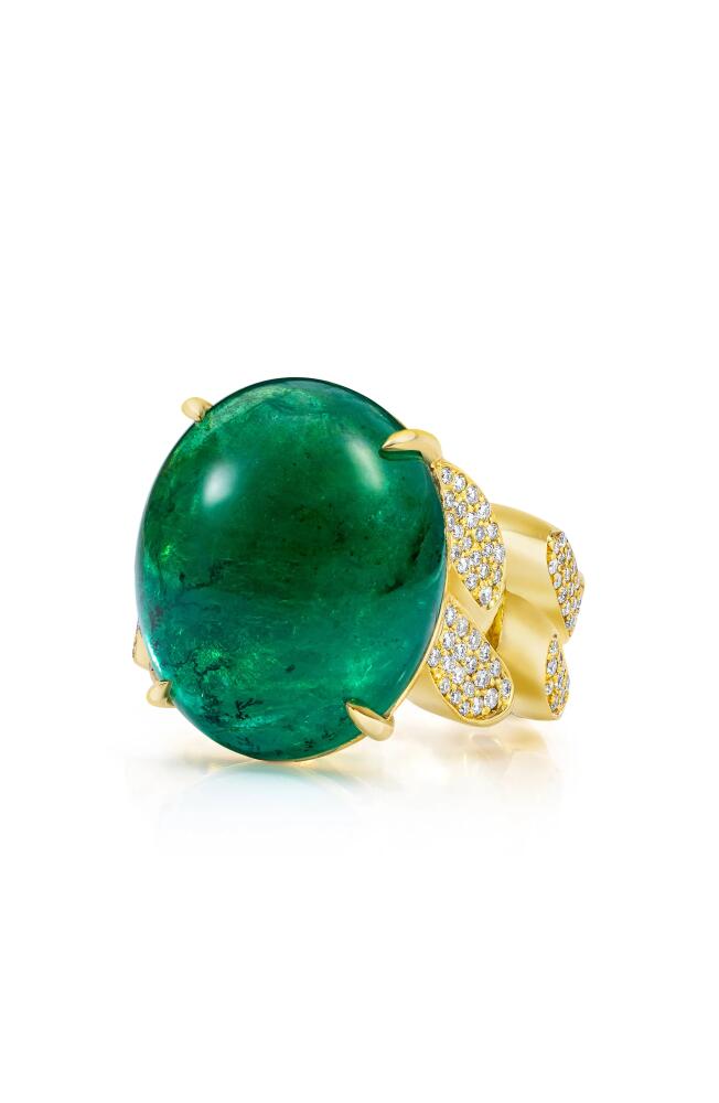 Mindi Mond Colombian Emerald & Diamond Ring in Gold/emerald Cover