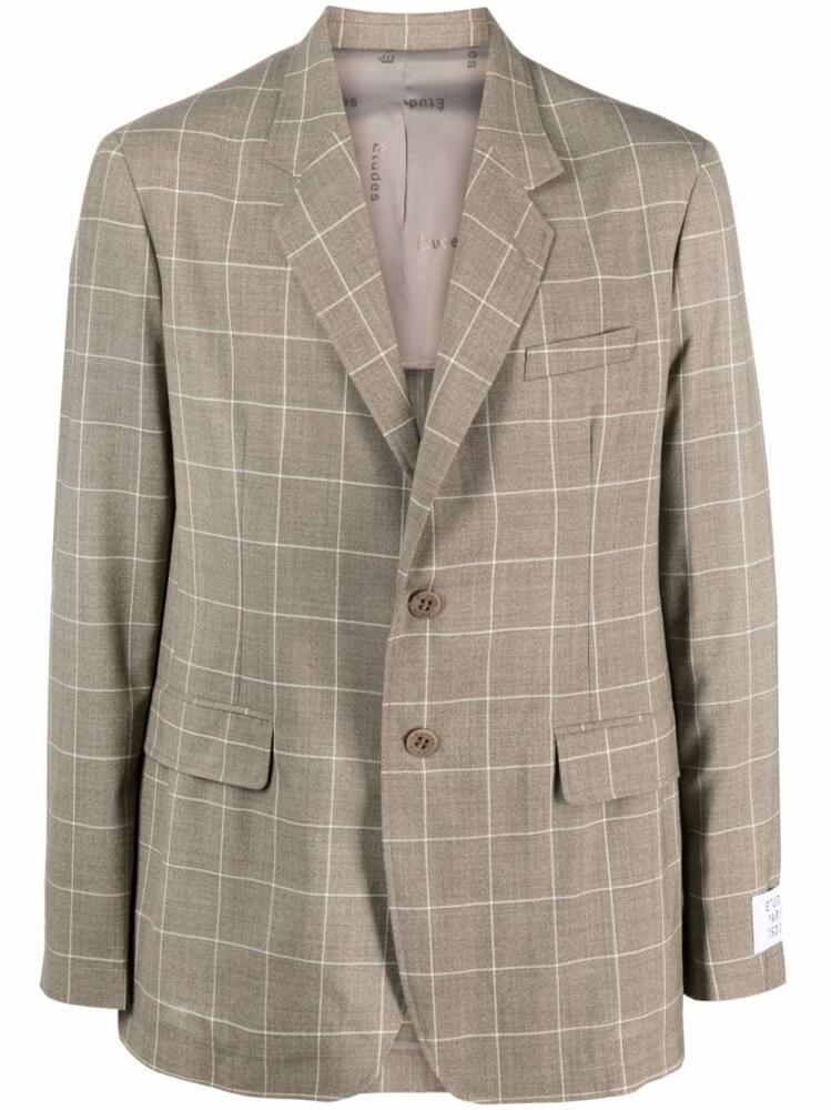 Etudes windowpane-print single-breasted blazer - Brown Cover