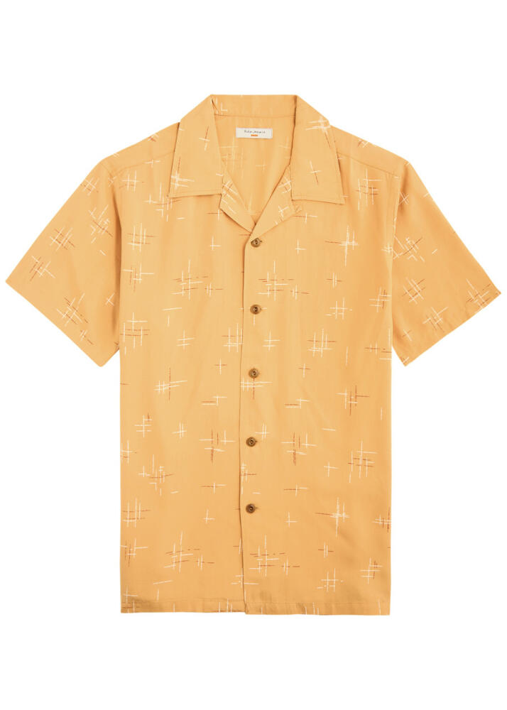 Nudie Jeans Arvid Printed Woven Shirt - Orange Cover