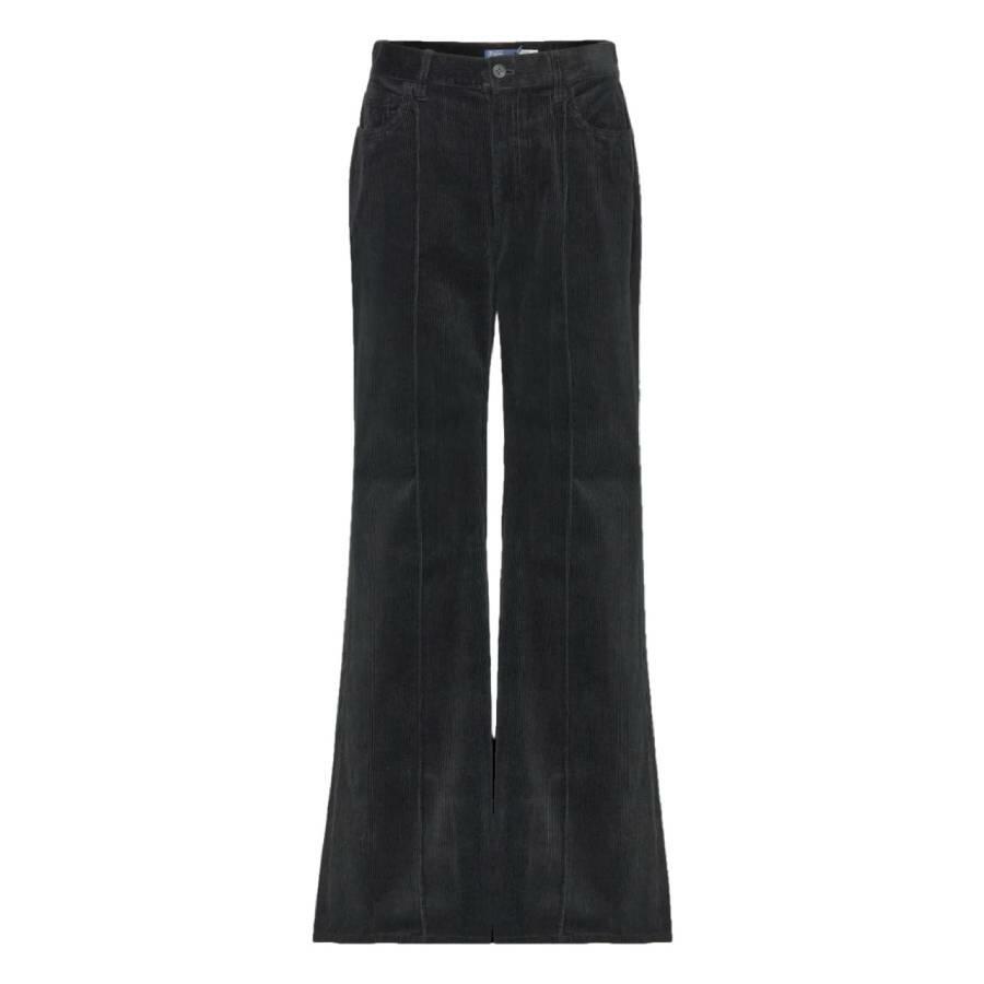 Polo Ralph Lauren Black Pintucked Corduroy Flared Trousers Cover