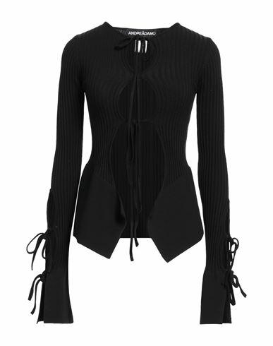 Andreādamo Woman Cardigan Black Viscose, Polyester, Polyamide, Elastane Cover