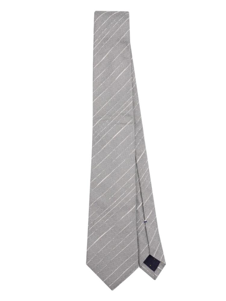 Paul Smith stripe-pattern silk tie - Grey Cover