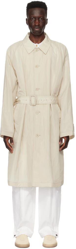 Solid Homme Beige Belted Coat Cover