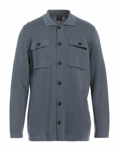 Gran Sasso Man Cardigan Slate blue Virgin Wool Cover