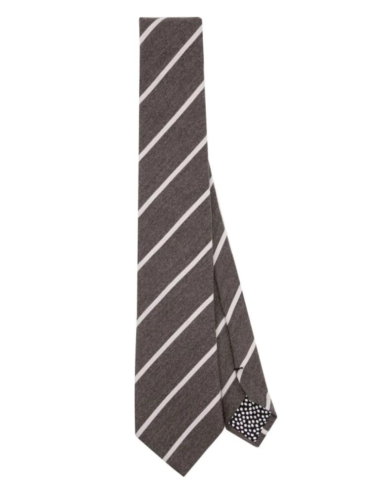 Paul Smith striped wool-blend tie - Brown Cover