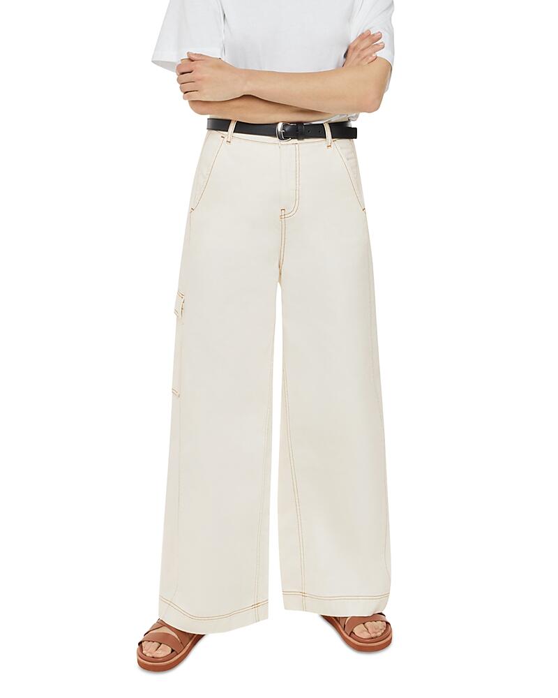 Whistles Wide Leg Cargo Jeans in White Cover