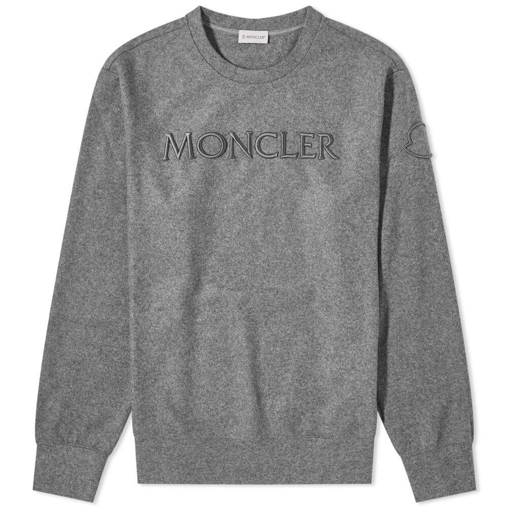 Moncler Men's Embroidered Logo Sweater in Grey Cover